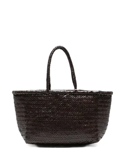 Dragon Difussion Brown Buffalo Calf Leather Handbag