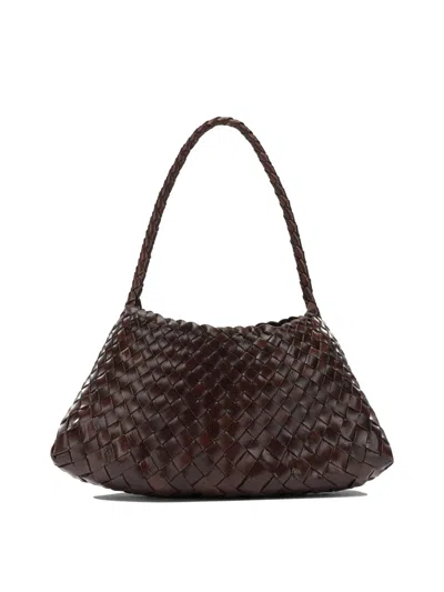 Dragon Difussion Brown Buffalo Calf Leather Shoulder Bag