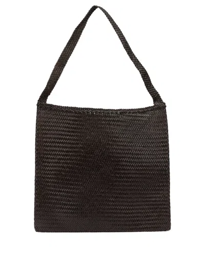 Dragon Difussion Brown Buffalo Calf Leather Shoulder Bag