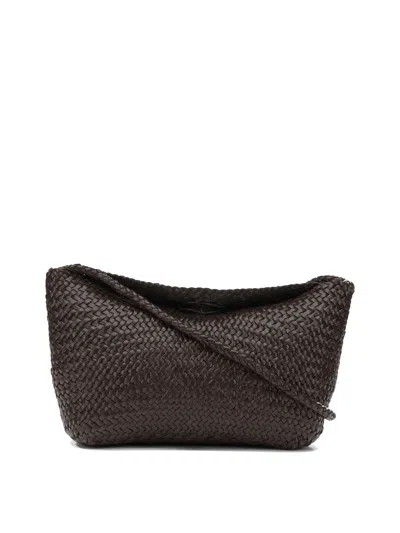 Dragon Difussion Brown Buffalo Calf Leather Shoulder Bag