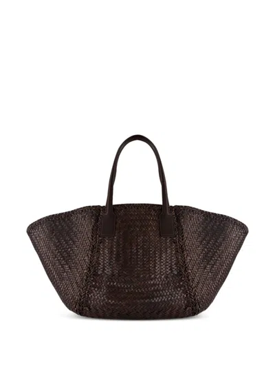 Dragon Difussion Brown Calf Leather Handbag