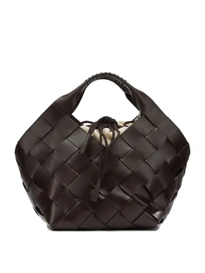 Dragon Difussion Brown Cow Leather Handbag