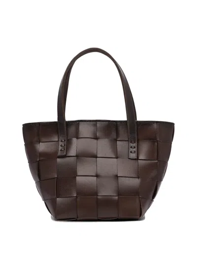 Dragon Difussion Brown Leather Handbag