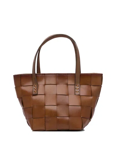 Dragon Difussion Brown Leather Handbag