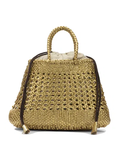 Dragon Difussion Gold Buffalo Calf Leather Handbag