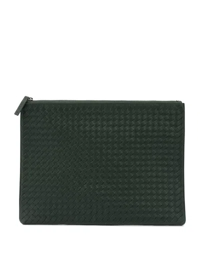 Dragon Difussion Green Buffalo Calf Leather Clutch