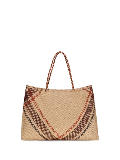 Dragon Difussion Handwoven Leather Tote Bag In Brown