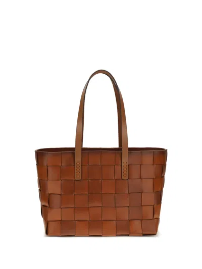 Dragon Difussion Japan Leather Tote Bag In Brown