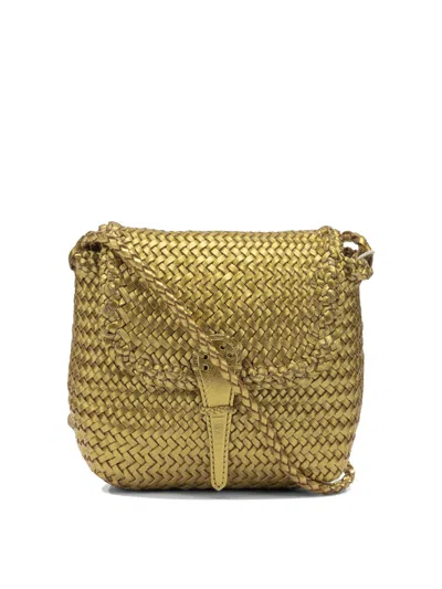 Dragon Difussion Mini City Gold Leather Crossbody Bag