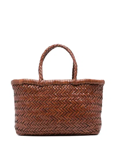 Dragon Difussion Mini Flat Gora Tote Bag In Brown