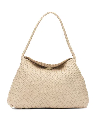 Dragon Difussion Pink Buffalo Calf Leather Shoulder Bag In Neutral