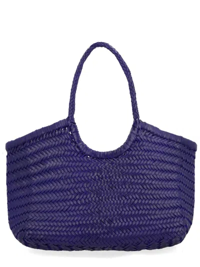 Dragon Difussion Purple Leather Shoulder Bag