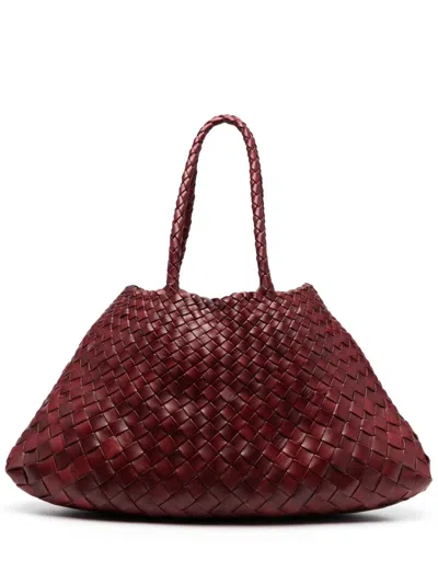 Dragon Difussion Santa Croce Large Tote Bag In Burgundy