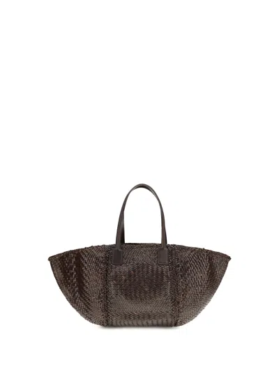 Dragon Difussion Teresa Handwoven Tote Bag In Brown