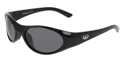 Dragon Dr Hiss Ll Polar 001 Men's Sunglasses Black Size 56 In Shiny Black