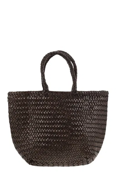 Dragon Grace Basket Small - Woven Leather Bag In Brown