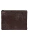 Dragon Hand-woven Calfskin A4 Clutch Bag In Brown