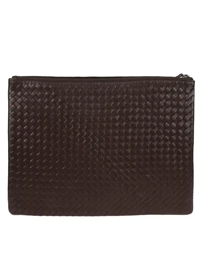 Dragon Hand-woven Calfskin A4 Clutch Bag In Brown