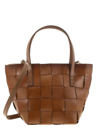 Dragon Japan Mini - Woven Leather Bag In Brown