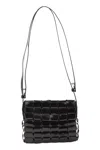 Dragon Link Pochette Woven Leather Bag In Black