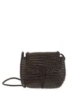 Dragon Mini City Bag - Woven Leather Bag In Black