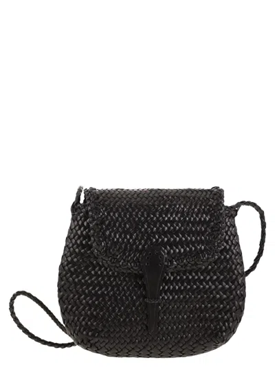 Dragon Mini City Bag Woven Leather Bag In Black