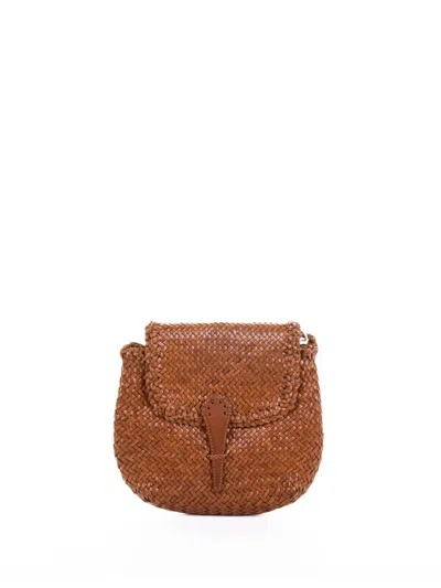 Dragon Mini City Woven Shoulder Bag Tan