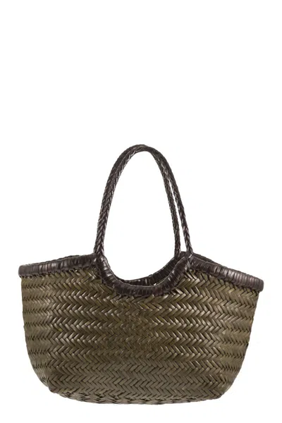Dragon Nantucket - Two-tone Woven Buffalo Calfskin Bag In Khaki