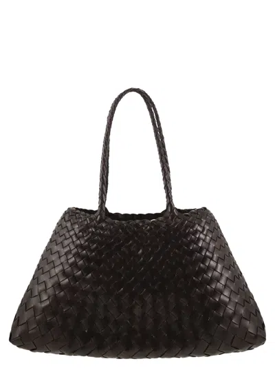 Dragon Santa Croce Big - Woven Leather Bag In Brown