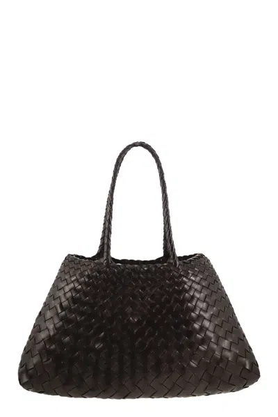 Dragon Santa Croce Big - Woven Leather Bag In Brown
