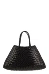 Dragon Santa Croce Small - Woven Leather Bag In Black