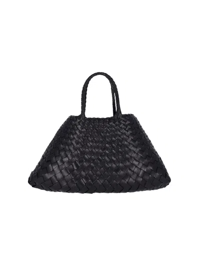 Dragon 'santa Croce' Small Tote Bag In Black