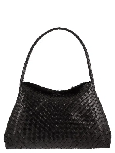 Dragon Santa Maria - Woven Leather Bag In Black