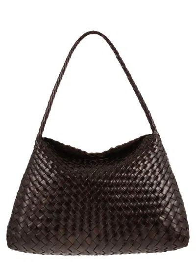 Dragon Santa Maria Woven Leather Bag In Brown