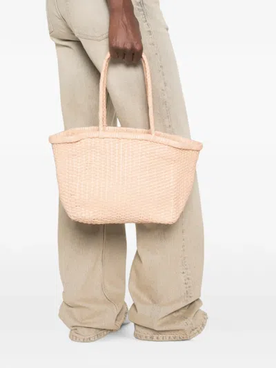 Dragon Small Leather Tote Bag In Pink