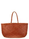 Dragon Triple Jump Big Woven Leather Bag In Orange