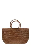 Dragon Triple Jump Small - Woven Leather Bag In Brown