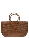 Dragon Triple Jump Small - Woven Leather Bag In Brown