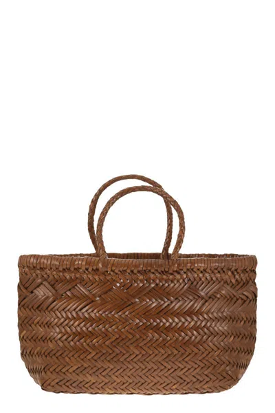 Dragon Triple Jump Small - Woven Leather Bag In Brown