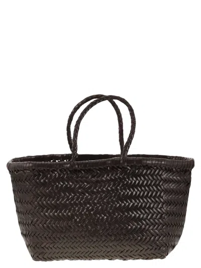 Dragon Triple Jump Small - Woven Leather Bag In Brown