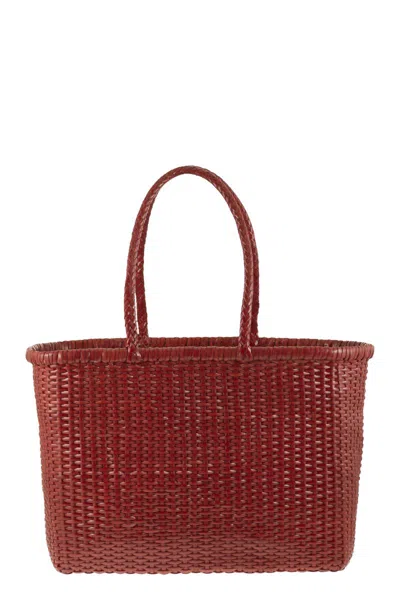 Dragon Weave - Braided Leather Bag L In Red