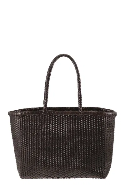 Dragon Weave - Braided Leather Bag L In Brown