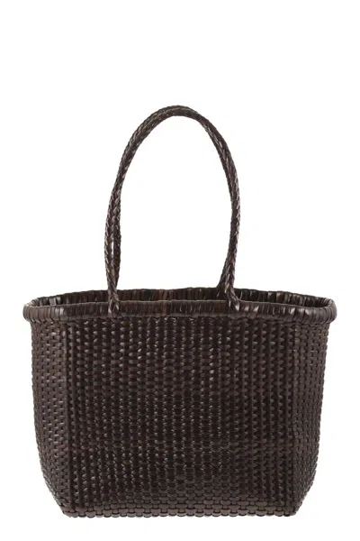 Dragon Weave - Braided Leather Bag S In Brown