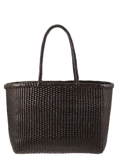 Dragon Weave Braided Leather Bag S In Brown