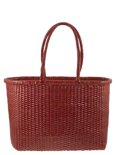 Dragon Weave - Braided Leather Bag L In Red