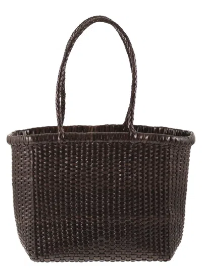 Dragon Weave Braided Leather Bag S In Brown
