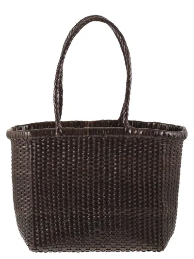 Dragon Weave - Braided Leather Bag S In Brown