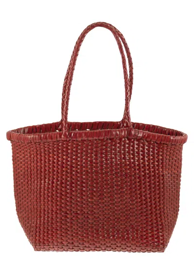Dragon Weave Braided Leather Bag S In Red