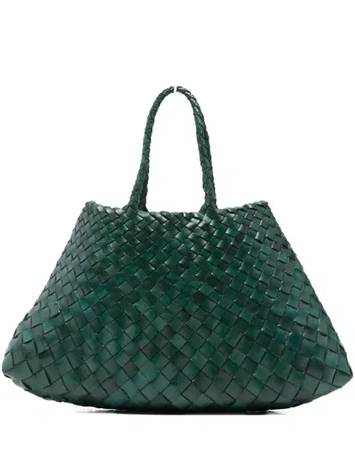 Dragon Woven Braided Shoulder Bag In Green