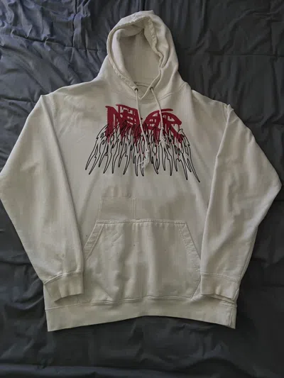Pre-owned Drain Gang Never Rainworld Hoodie In White